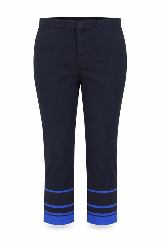 Gap Women's Blue Slim Cropped Cotton Stretch Trousers Size 10
