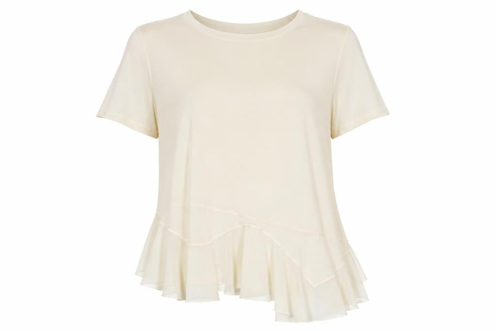 Marks & Spencer Women’s Ivory Ruffle Hem Tunic Blouse Size 18