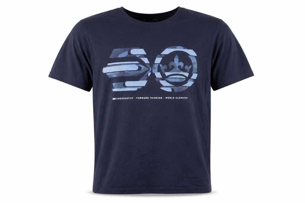 Crosshatch Black Label Men's Navy Blue XL Graphic Cotton T-Shirt