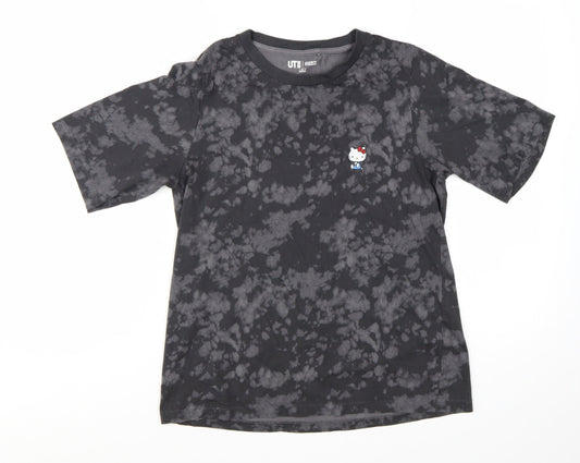 Uniqlo Women Black Hello Kitty 50th Anniversary T-Shirt Size S
