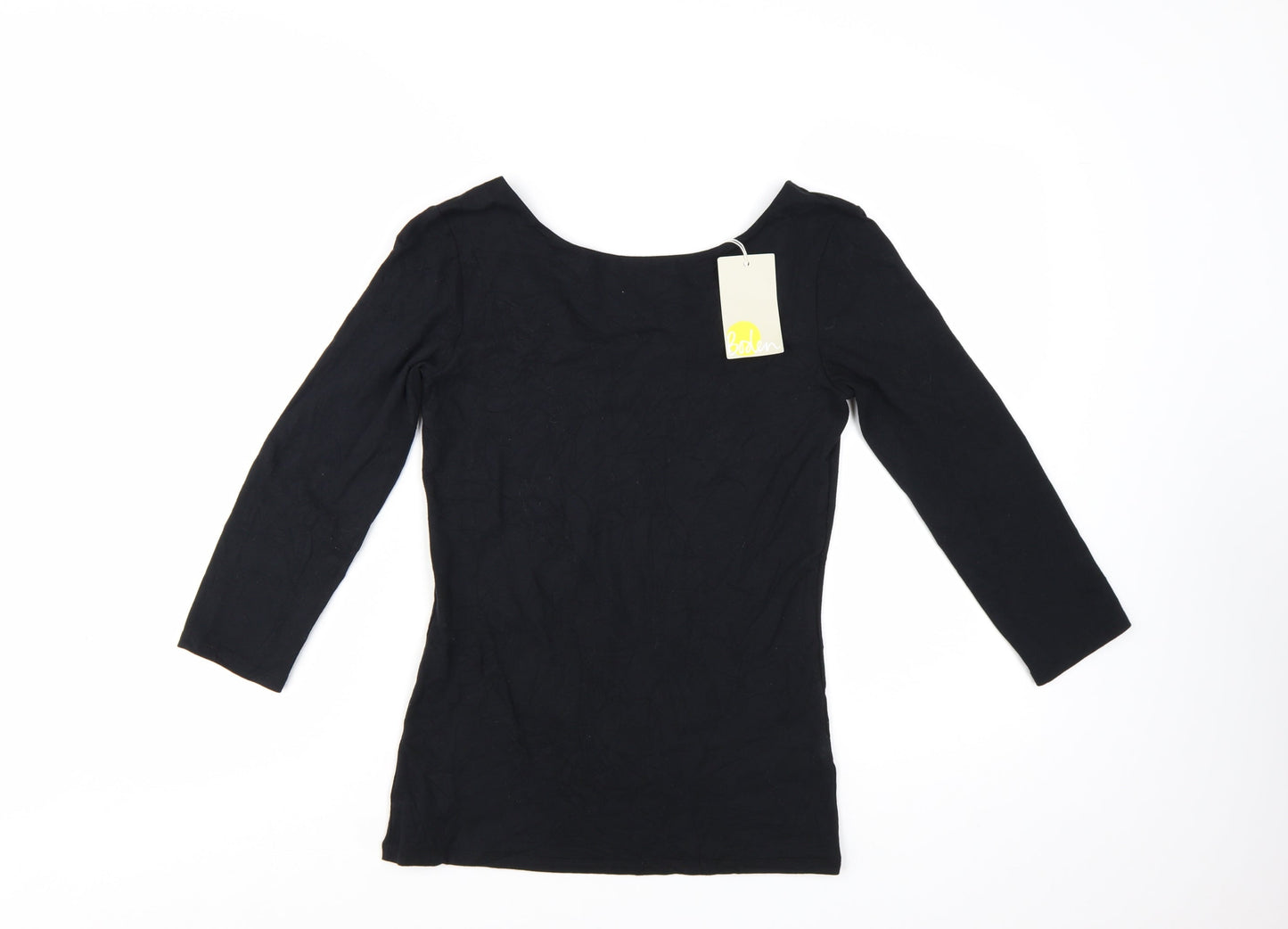 Boden Women’s Black 3/4 Sleeve Cotton Stretch Jersey Top UK 10