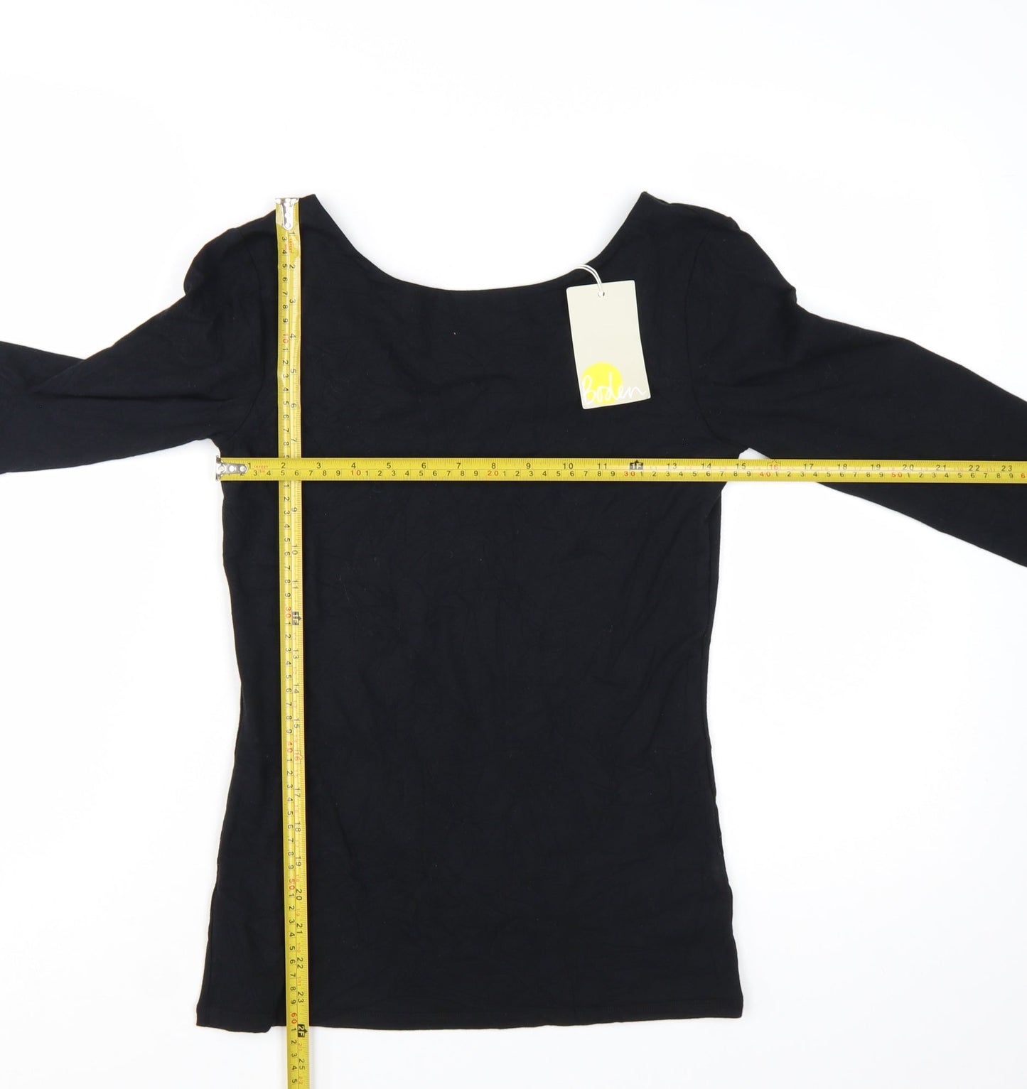 Boden Women’s Black 3/4 Sleeve Cotton Stretch Jersey Top UK 10