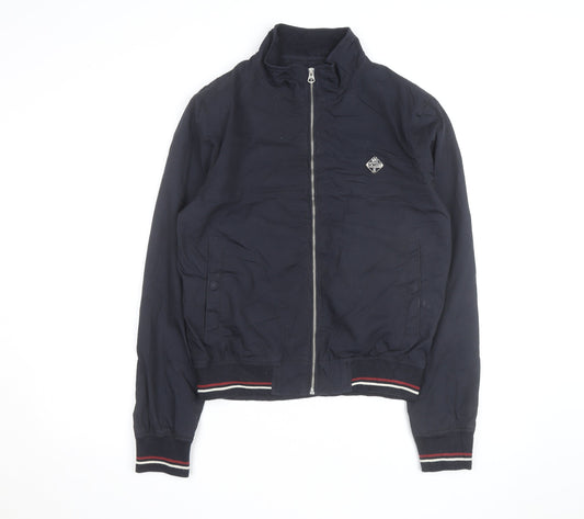 Schott Mens Blue Bomber Jacket M Cotton Blend Zip Up Casual