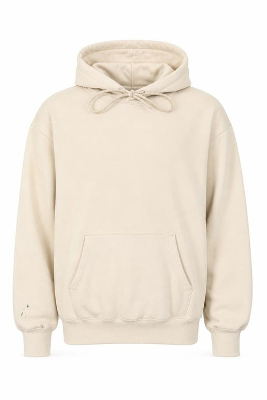 Champion Men's Beige Small Pullover Hoodie Fleece Cotton Blend