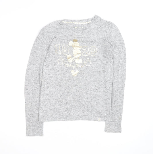 Disney Women’s Grey Mickey Mouse Pullover Jumper Size 10