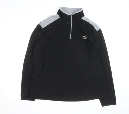 Atlas For Men Black Fleece 1/4 Zip Pullover Sweatshirt Size L