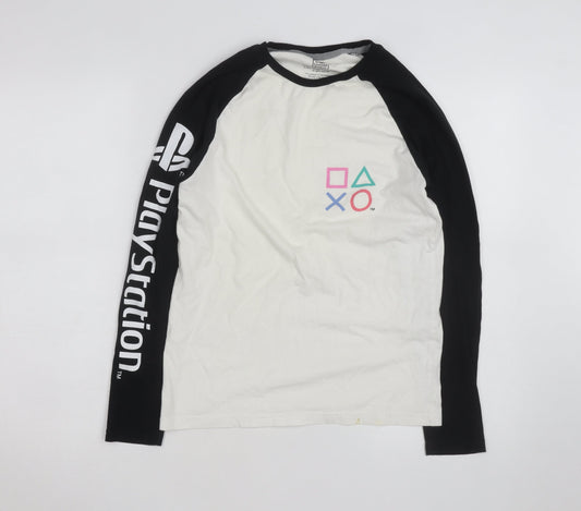 Diffused PlayStation Men's White XS Long Sleeve Graphic Top