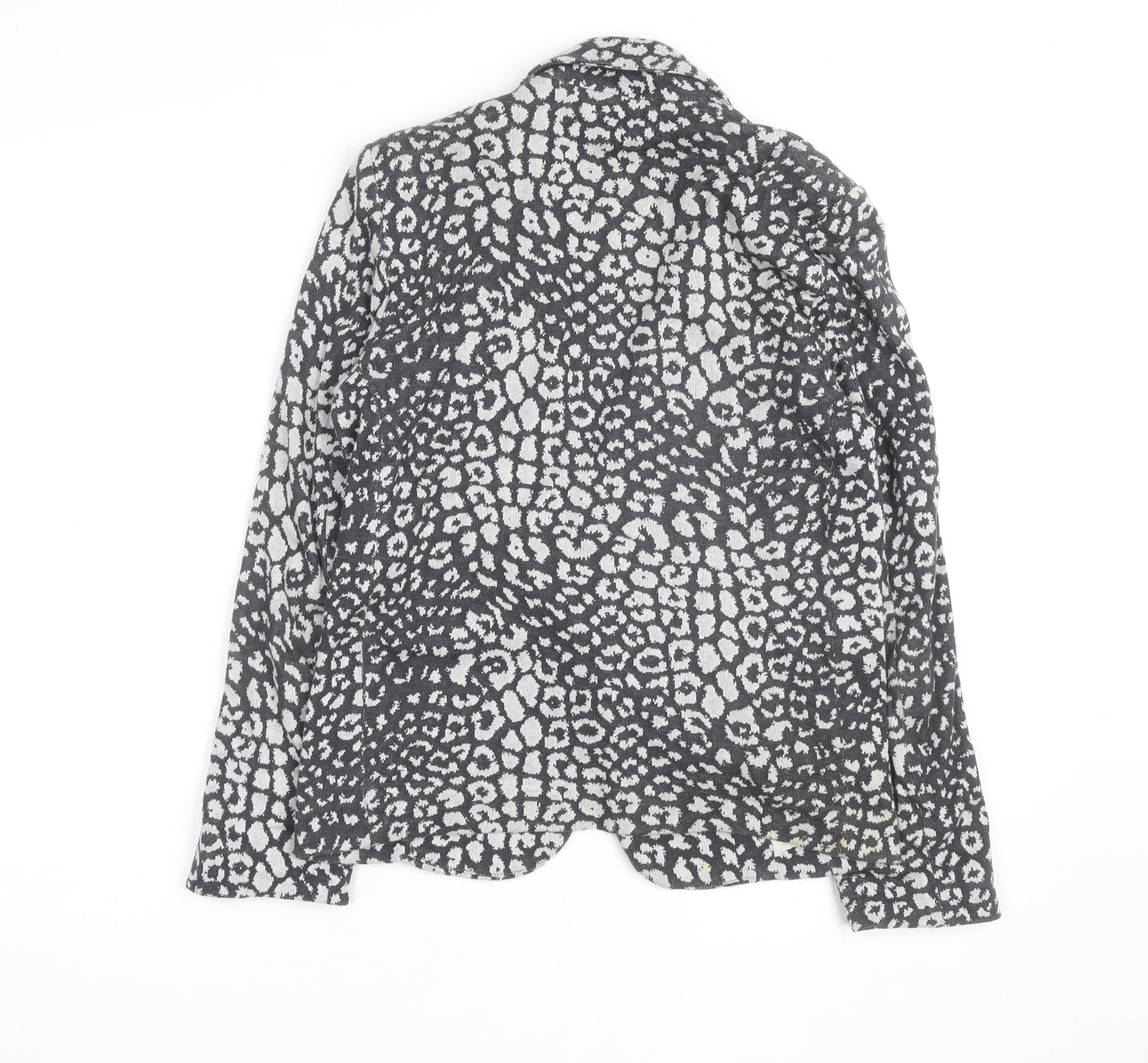 Topshop Women’s Grey Animal Print Cotton Blazer Size 8