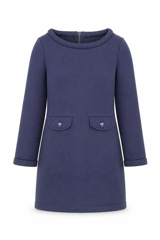Boden Women Blue Size 10 Shift Knee Length Long Sleeve Dress