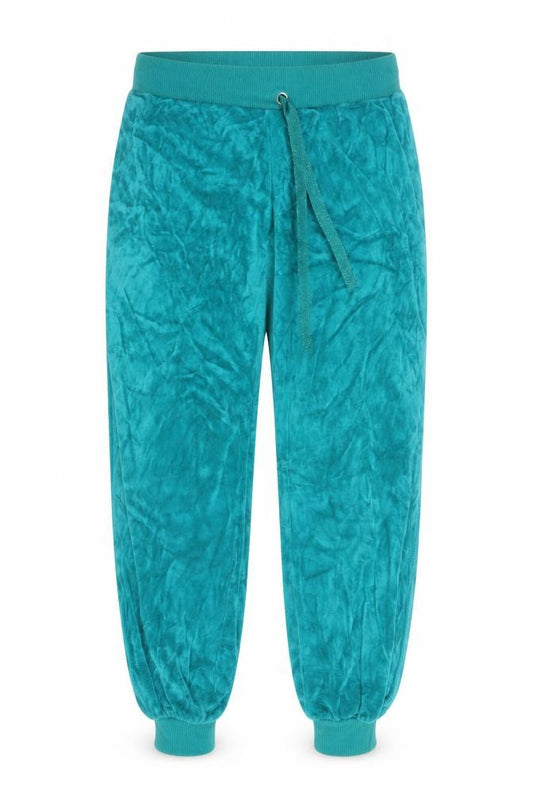 Denim Co Womens Green Velour Jogger Trousers Size S