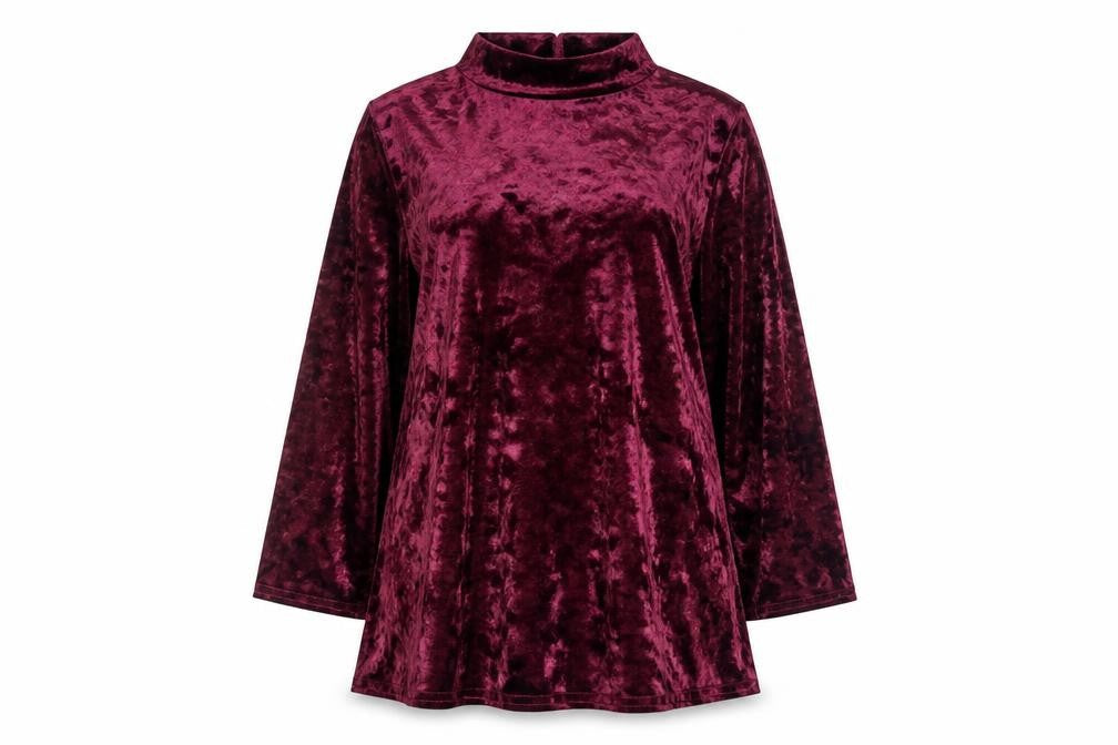 Nicole Collection Women’s Purple Velvet Roll Neck Shift Dress S