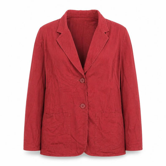 Marks and Spencer Womens Red Linen Cotton Blazer Size 14