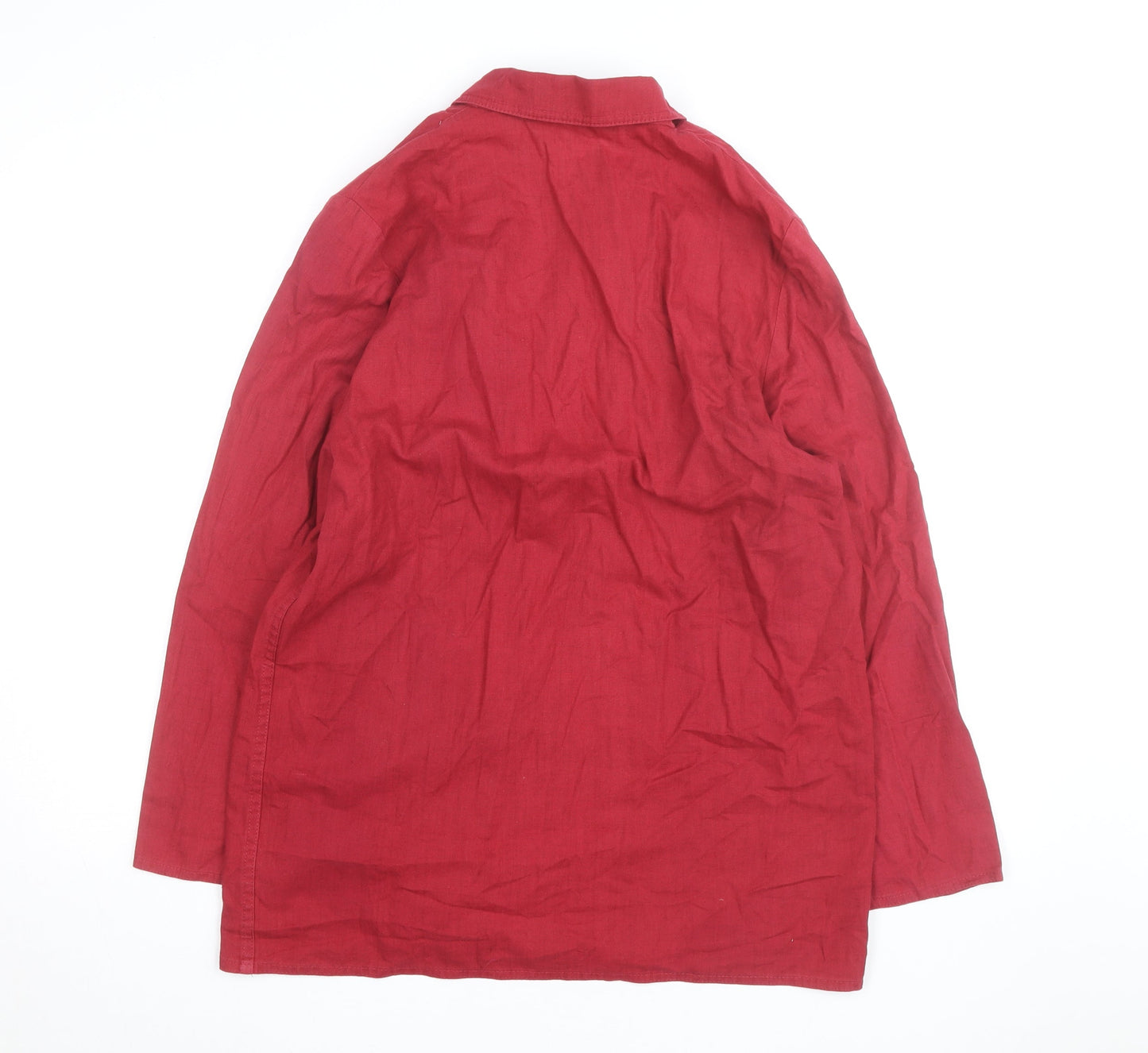 Marks and Spencer Womens Red Linen Cotton Blazer Size 14