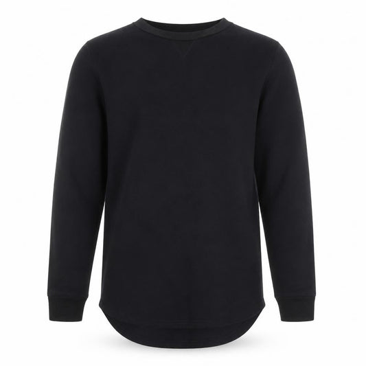 Draven Men's Black Crew Neck Pullover Sweatshirt Medium Zip Detail