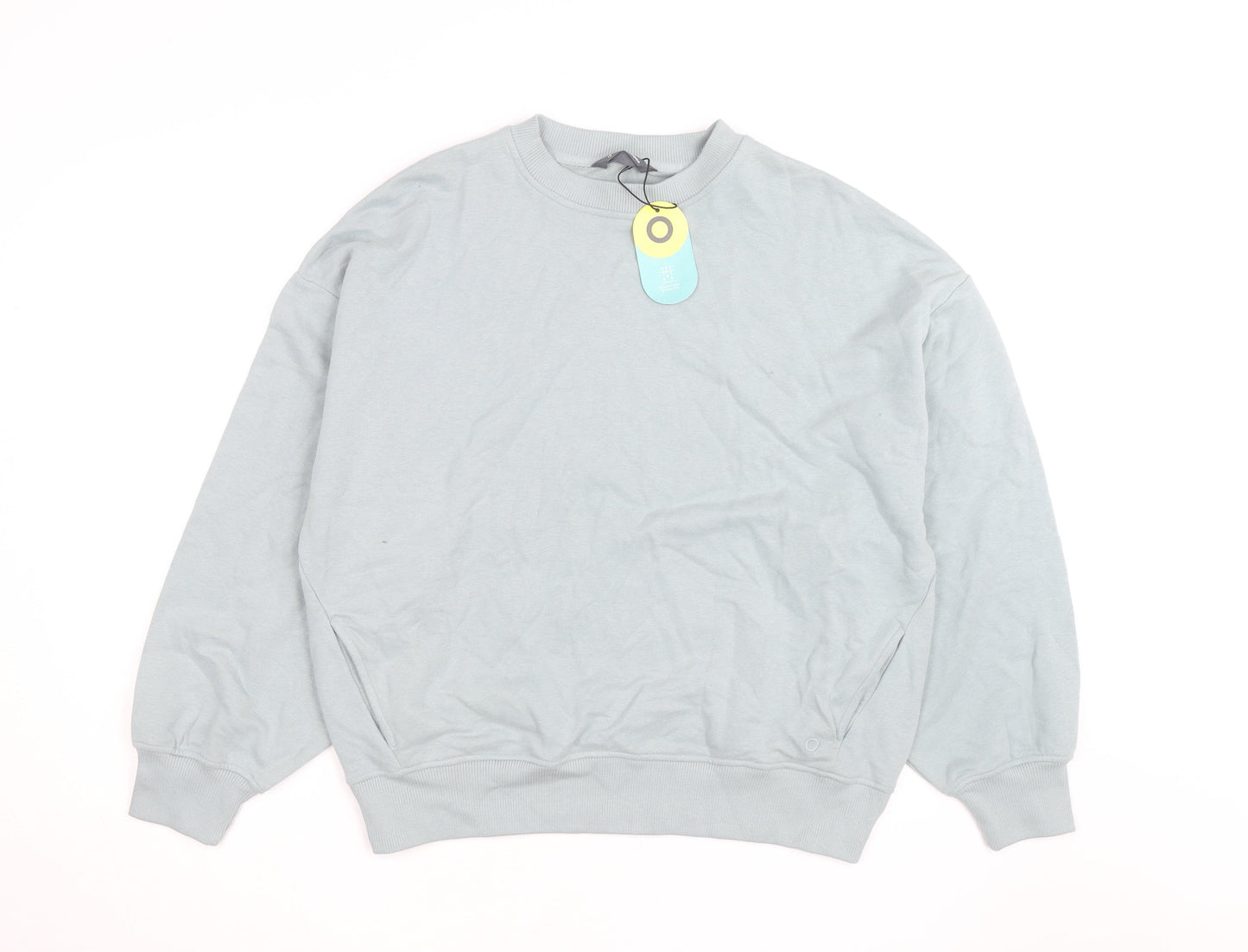 Marks and Spencer Goodmove Women Blue Cotton Crew Neck Sweatshirt Size 10