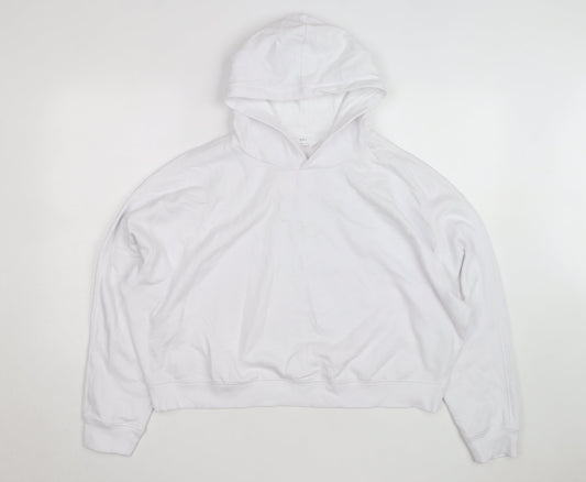 Marks and Spencer Men's White Pullover Hoodie L Lightweight Cotton Blend