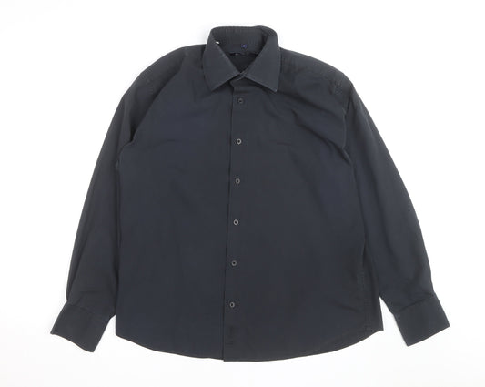 Ben Sherman Men's Black Long Sleeve Regular Fit Button-Up Shirt L