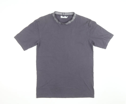 Topman Men's Grey Cotton Crew Neck Short Sleeve Regular Fit T-Shirt Size S