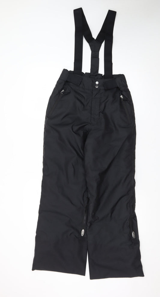 Wedze Teens Black Snow Pants Size 14 Waterproof Insulated Ski Trousers