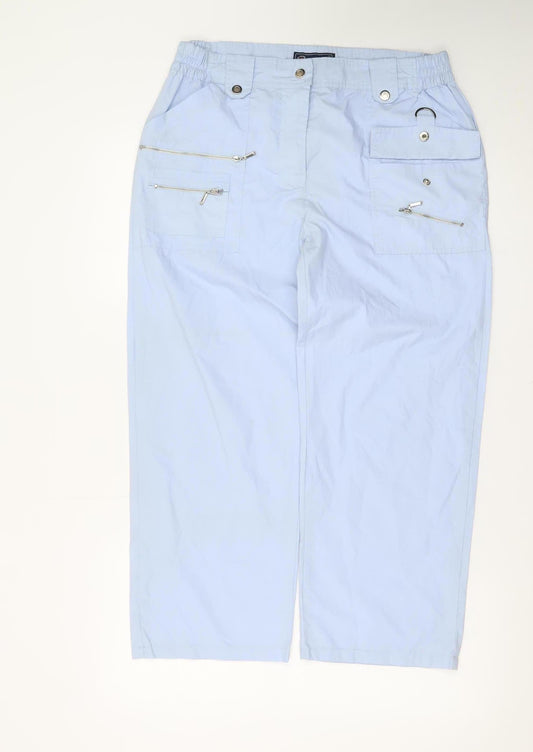 Furcom Women’s Blue Cargo Trousers Size 14 Lightweight Casual