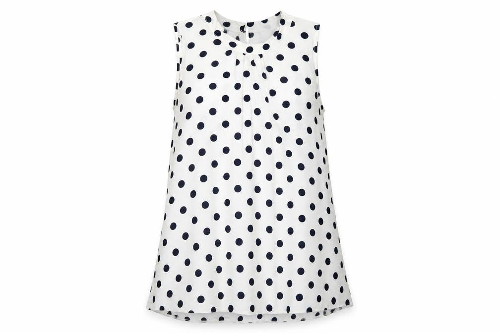 Debenhams Women White Polka Dot A-Line Sleeveless Dress Size 18