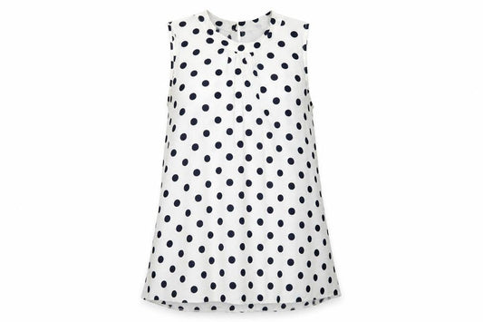 Debenhams Women White Polka Dot A-Line Sleeveless Dress Size 18