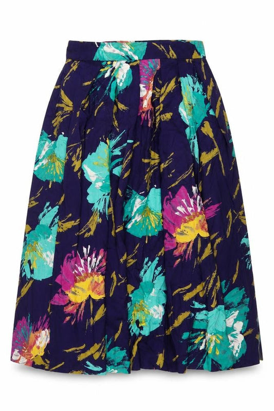 Richards Women’s Multicoloured Floral Cotton A-Line Midi Skirt Size 12