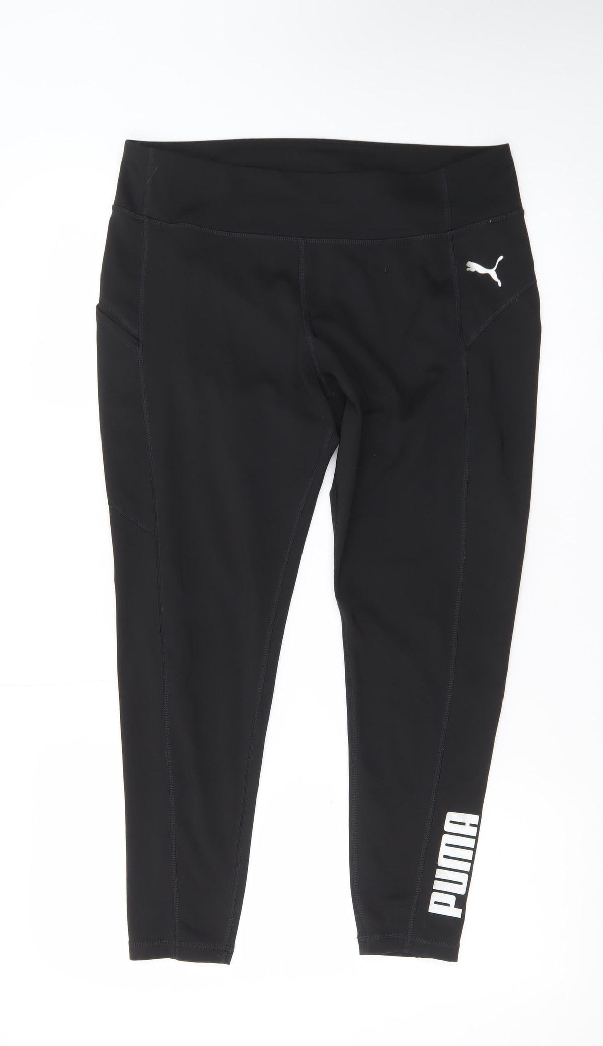 Additional front view of Puma women’s black l ankle leggings stretch athleisure gymwear