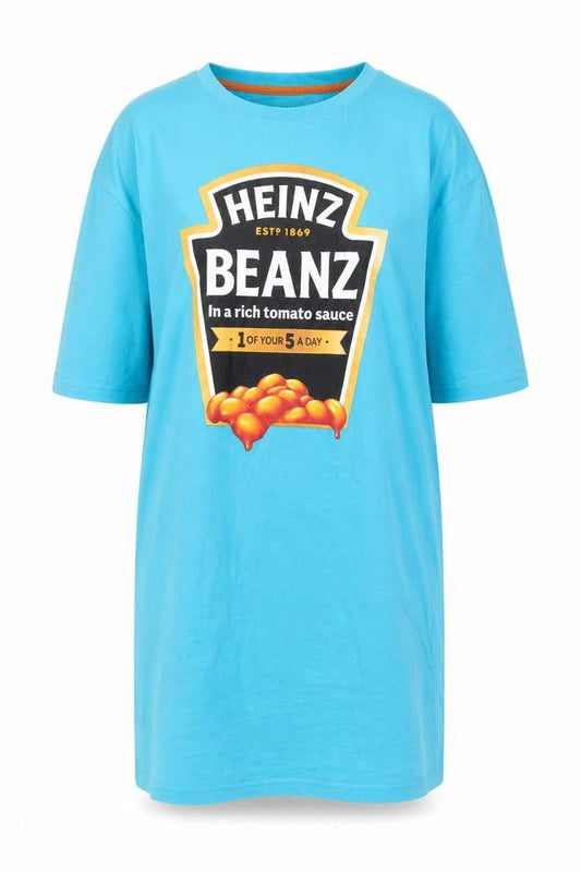 Heinz Women’s Blue XS T-Shirt Dress with Funny Food Graphic