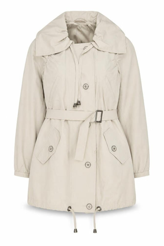 Savida Women’s Beige Size 10 Trench Coat Belted Mid-Length