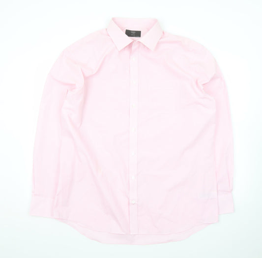 Marks and Spencer Men's Pink Regular Fit Long Sleeve Dress Shirt 17in