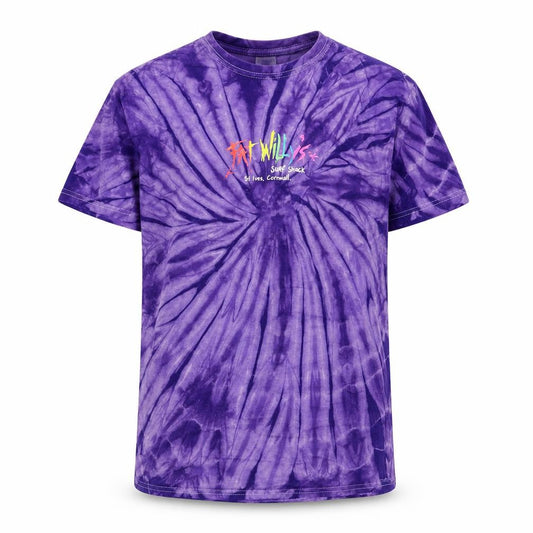 Gildan Men's Purple Tie-Dye Surf Graphic Heavy Cotton T-Shirt M