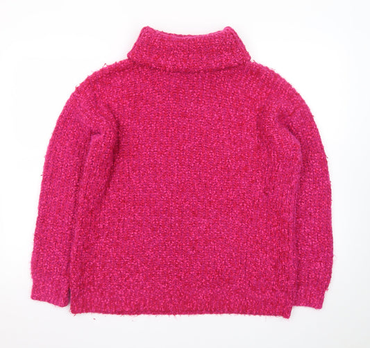 Marks and Spencer Women’s Pink Roll Neck Chunky Knit Jumper Size M