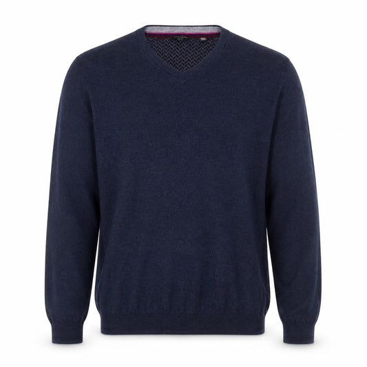 Ted Baker Men's Blue Wool Blend V-Neck Jumper Size XL