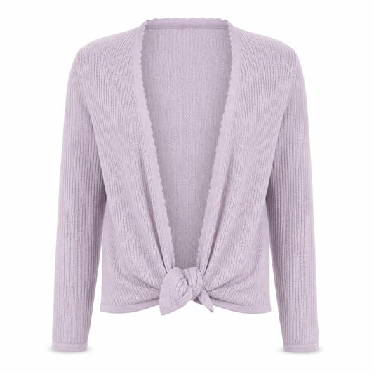 FatFace Women’s Purple Knit Cotton Cardigan UK 8 V-Neck Tie Front