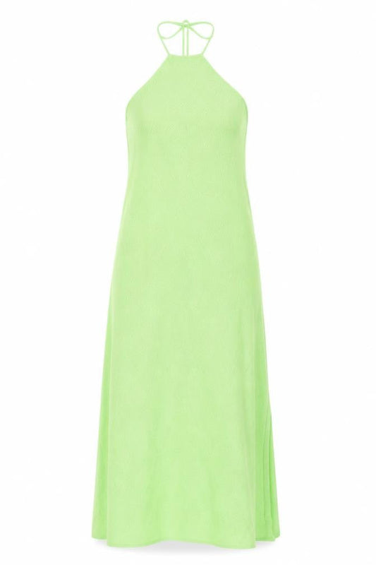 FP Beach Women's Green Halter Slip Dress Size M Knit Summer Style