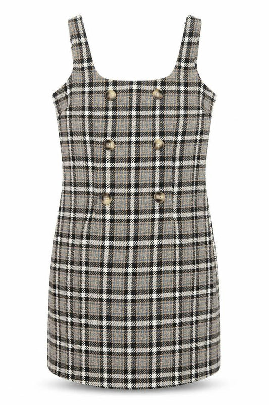 New Look Women's Multicoloured Check Pinafore Dress Size 14
