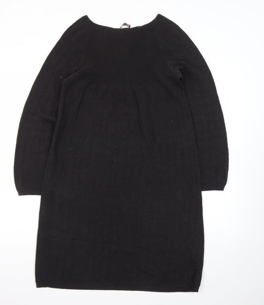 Phase Eight Women’s Black Wool Blend Long Sleeve Shift Dress Size 12