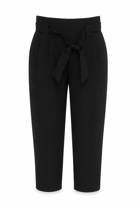 Primark Womens Black Paperbag High Rise Tapered Trousers Size 14