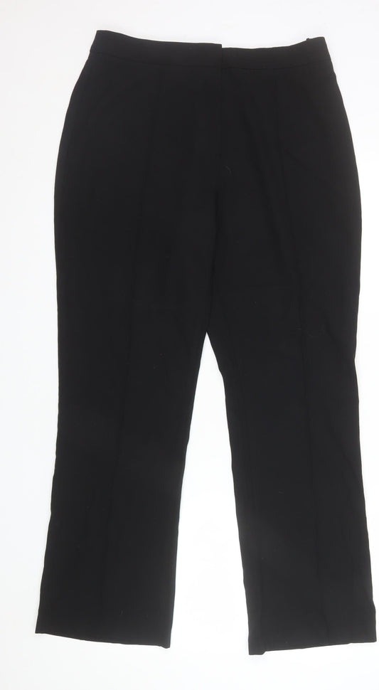 Marks and Spencer Women’s Black Size 16 Straight Leg Stretch Trousers