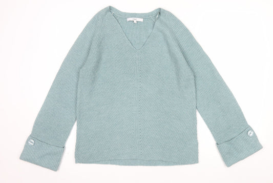 Next Women’s Green V-Neck Knit Jumper XS Wool Blend