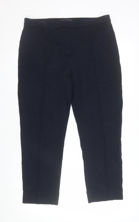 Marks and Spencer Women's Navy Blue Size 14 Stretch Straight Trousers