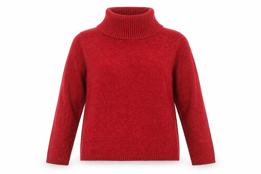 Marks & Spencer Women's Red Roll Neck Knit Jumper Size 16