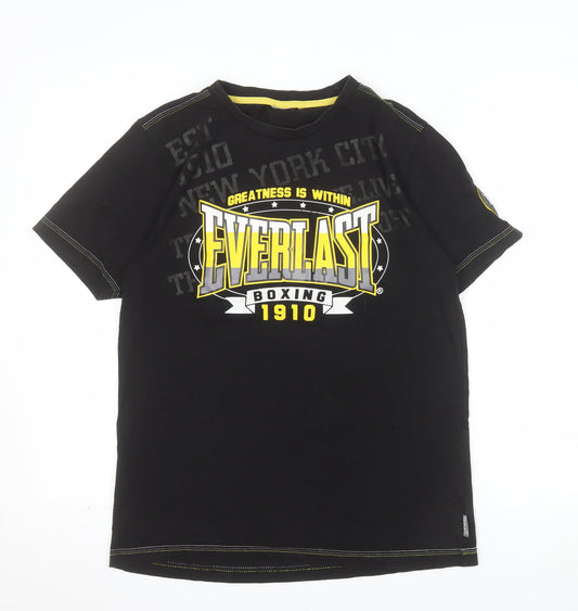 Everlast Men's Black Boxing Graphic Crew Neck T-Shirt Size S