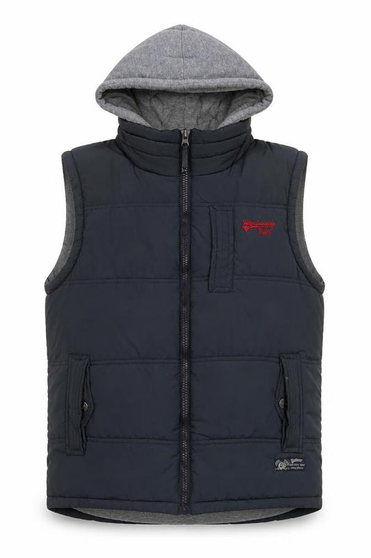 Tokyo Laundry Men's Blue Hooded Bodywarmer Gilet Size M