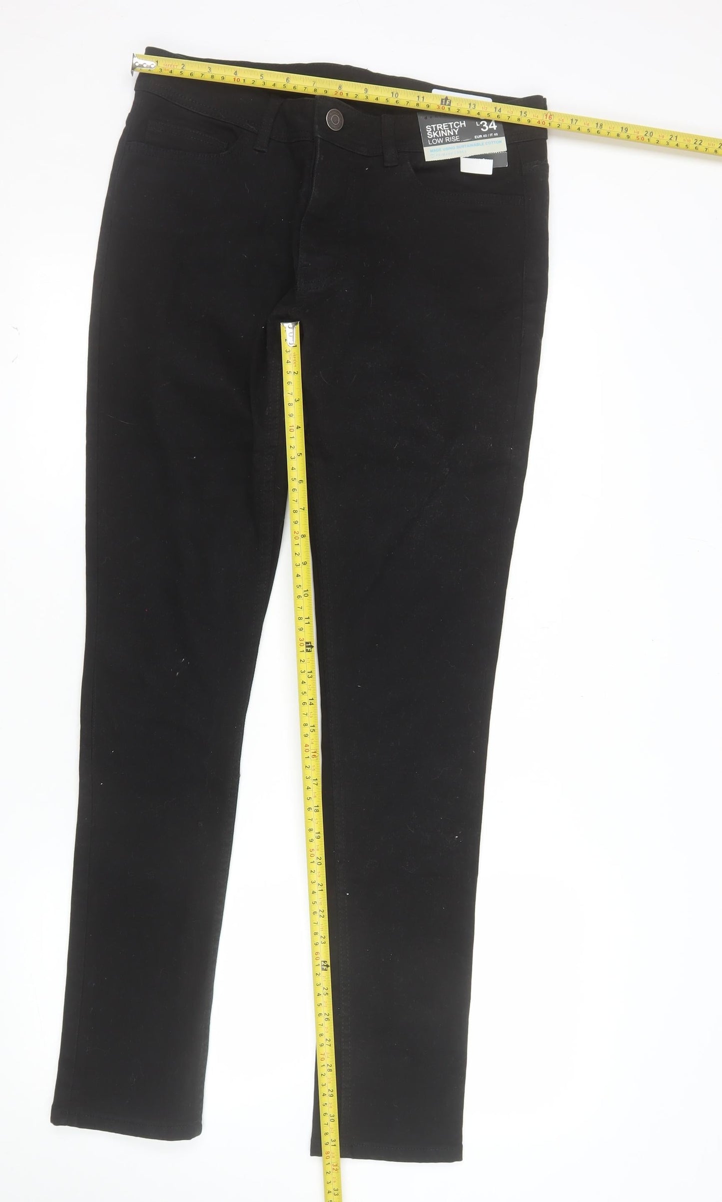 Denim Co. Women's Black Skinny Stretch Jeans Size 12 L34
