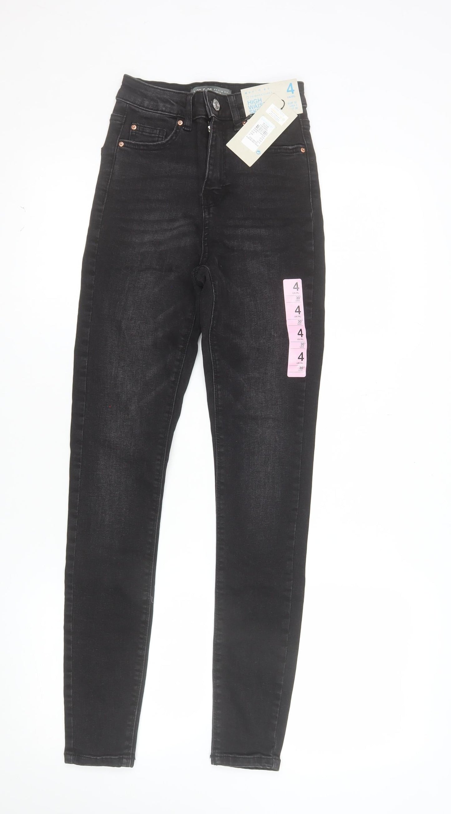 Denim Co Womens Black Size 4 Skinny High Rise Stretch Jeans