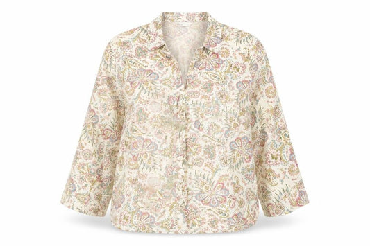 BHS Women’s Multicoloured Floral Cotton Long Sleeve Blouse Size 20