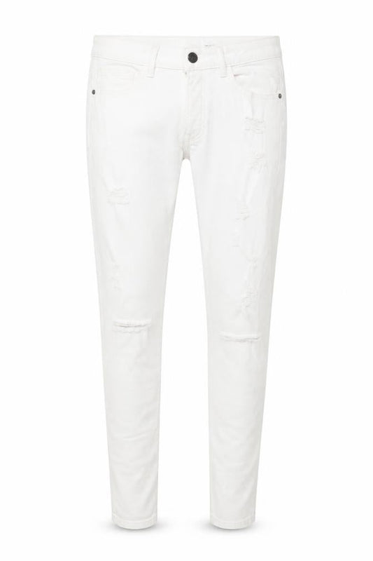 Denim Co Men's White Skinny Jeans W32 L30 Distressed Denim