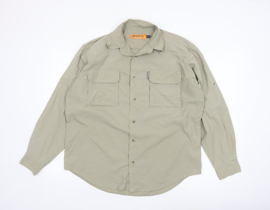Regatta Men's Beige Long Sleeve Button-Up Outdoor Shirt Size S